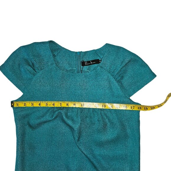 NWOT RICA MARE (Ukraine) Teal Cap Sleeve Mini Dress With Pockets Size Medium - Picture 5 of 7